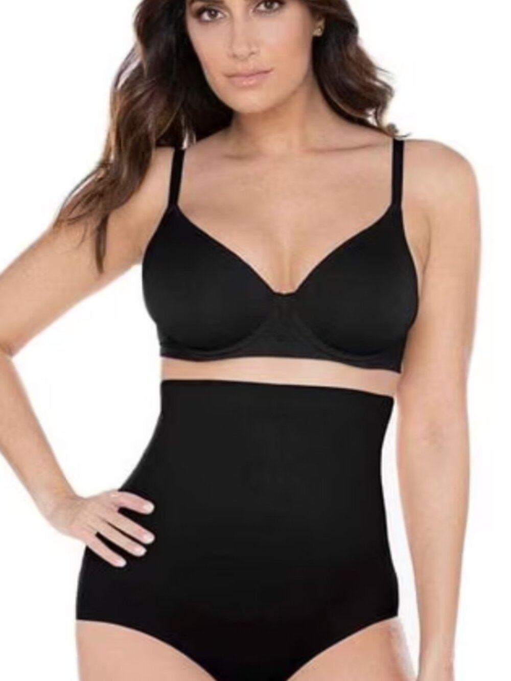 NWT Miraclesuit 2515 Women's Comfy Curves Hi Waist Shaping Brief Black Small